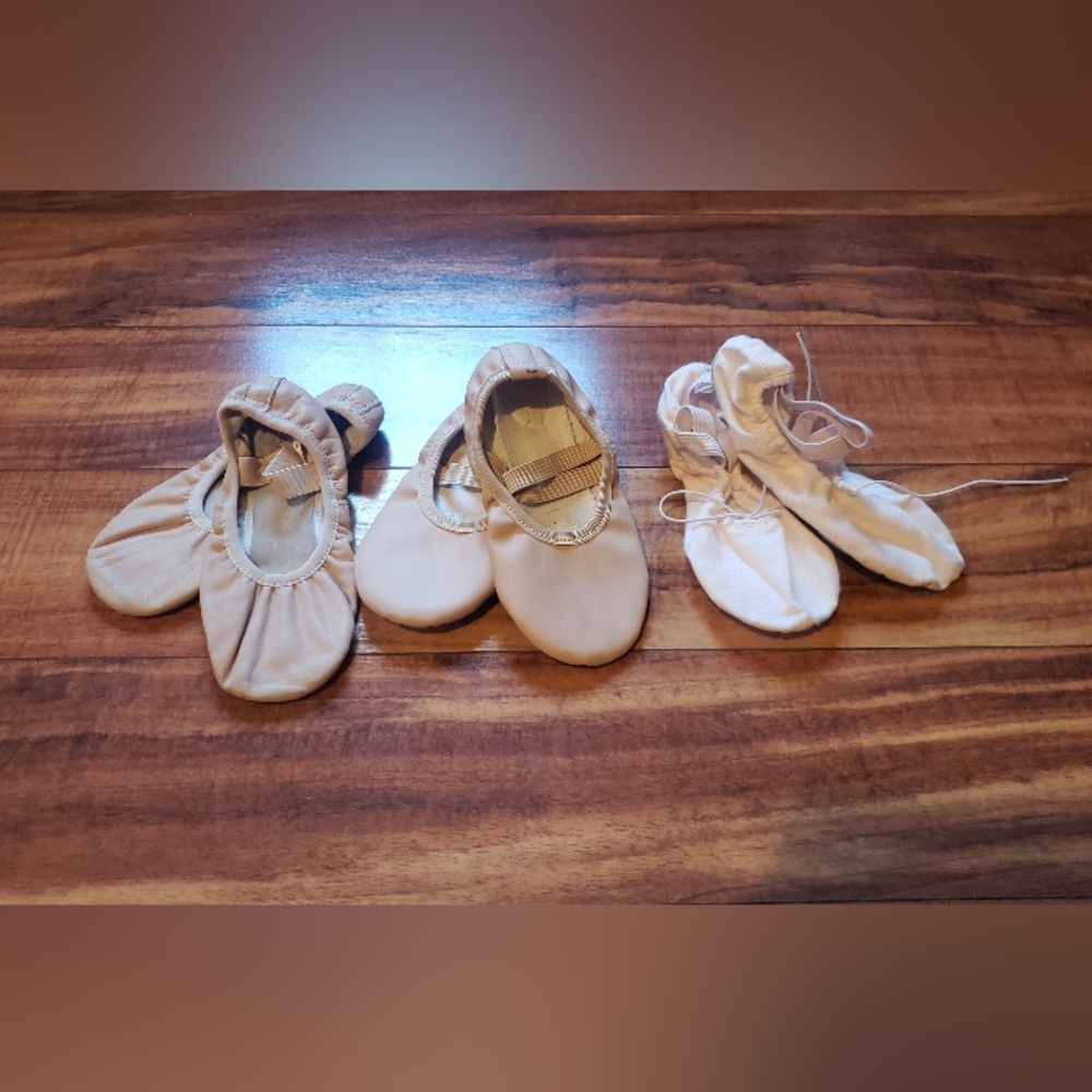 3 girls ballet shoes size 1 & 13 leather & canvas Stelle Capezio & Wear Moi